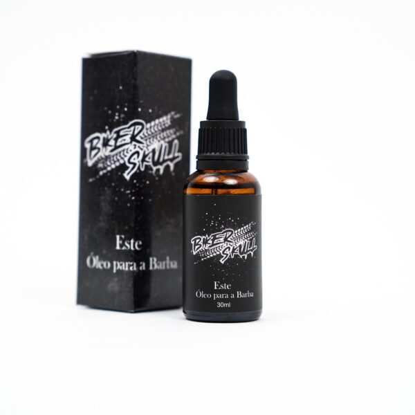 West Beard Oil bottle by Biker Skull - premium beard care product for hydration and nourishment